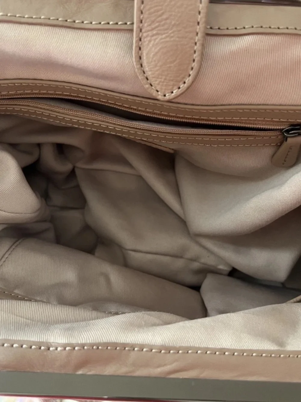 Crown Vintage Tan Leather Structureded Womens Handbag